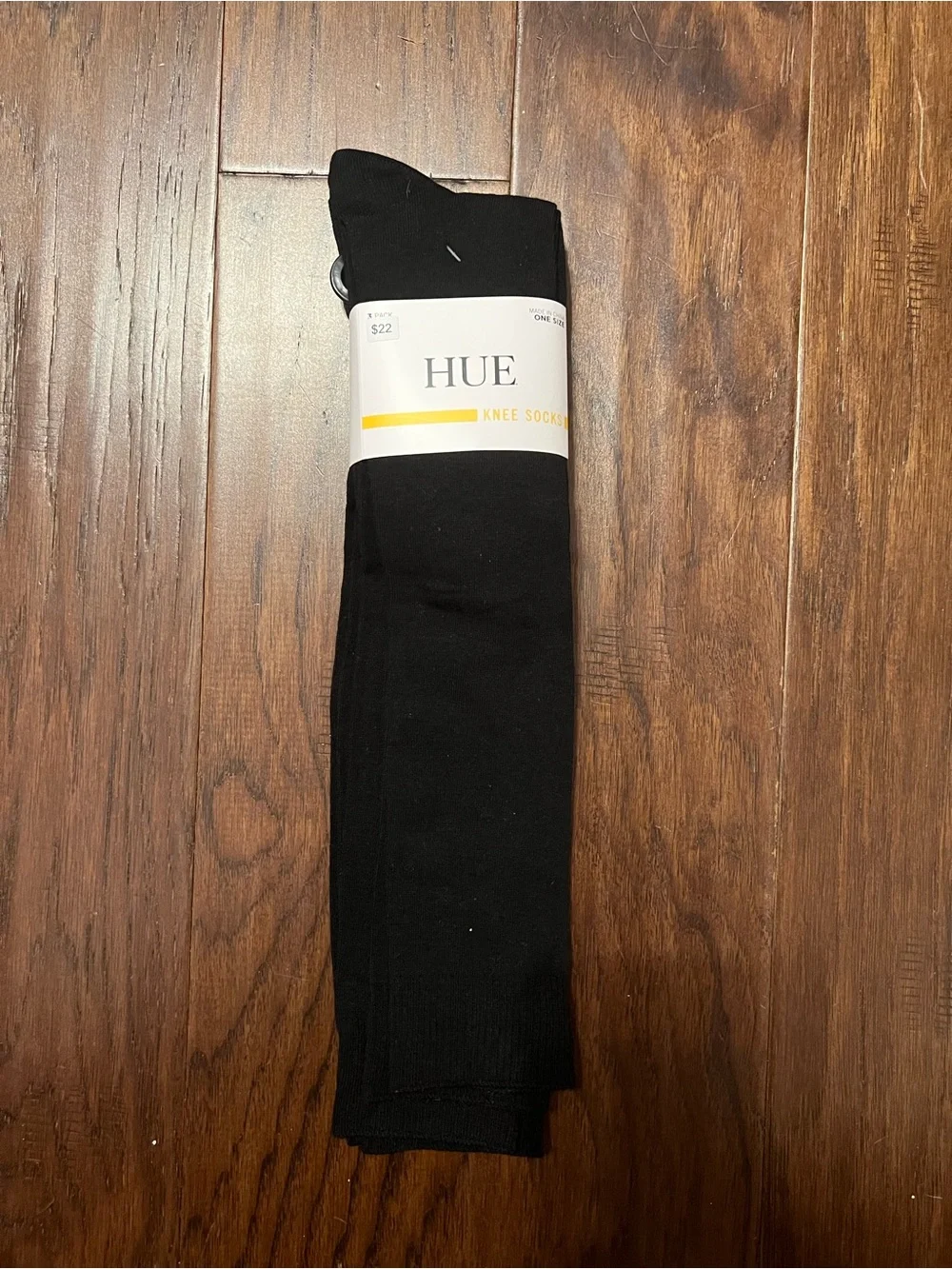Hue Women’s Flat Knit Knee Socks, Set of 3, Black, One Size, MSRP $22